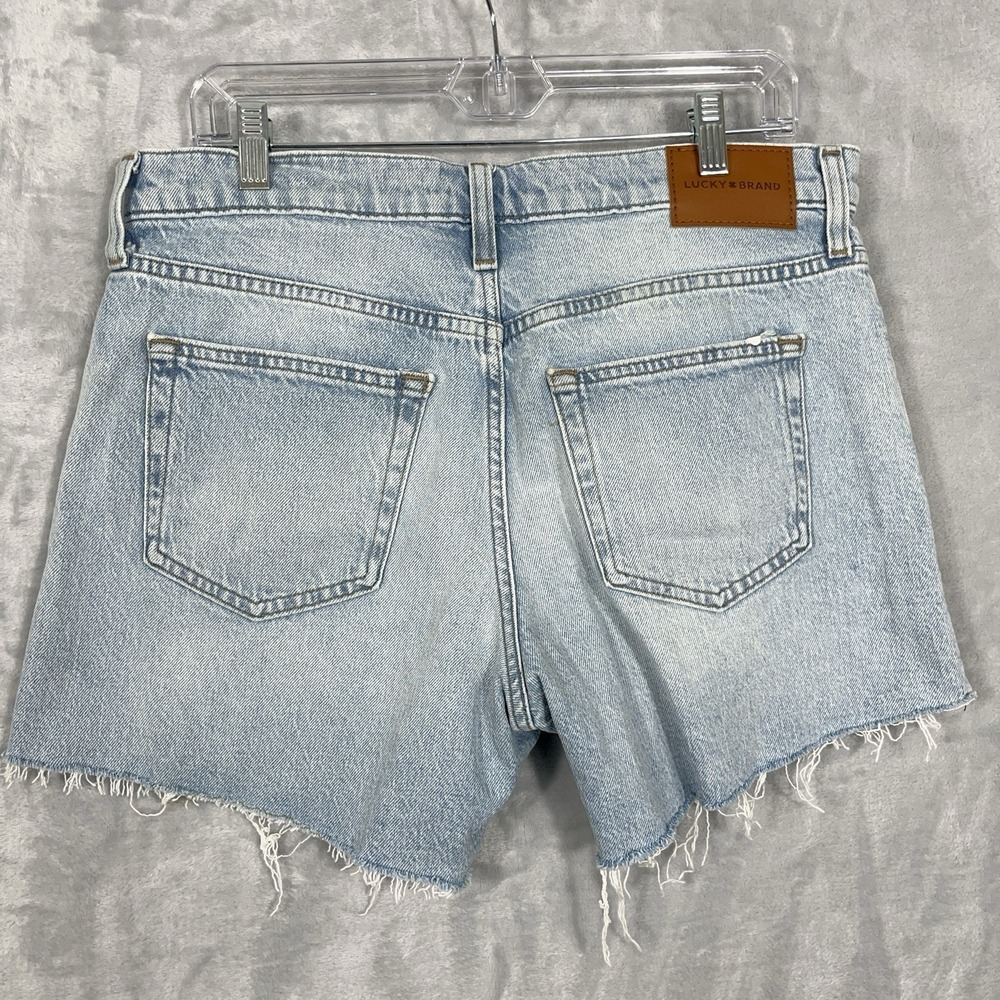 Lucky Brand Womens Denim Shorts Cutoffs 8/29 90s Midi Short Festival Boho Beachy - Picture 6 of 15
